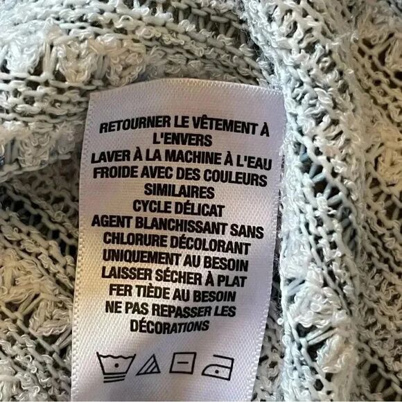 Aeropostale Poncho Boho Fringe Cropped Tassels Gray Women Top Cover-up SZ M/L - Picture 11 of 13